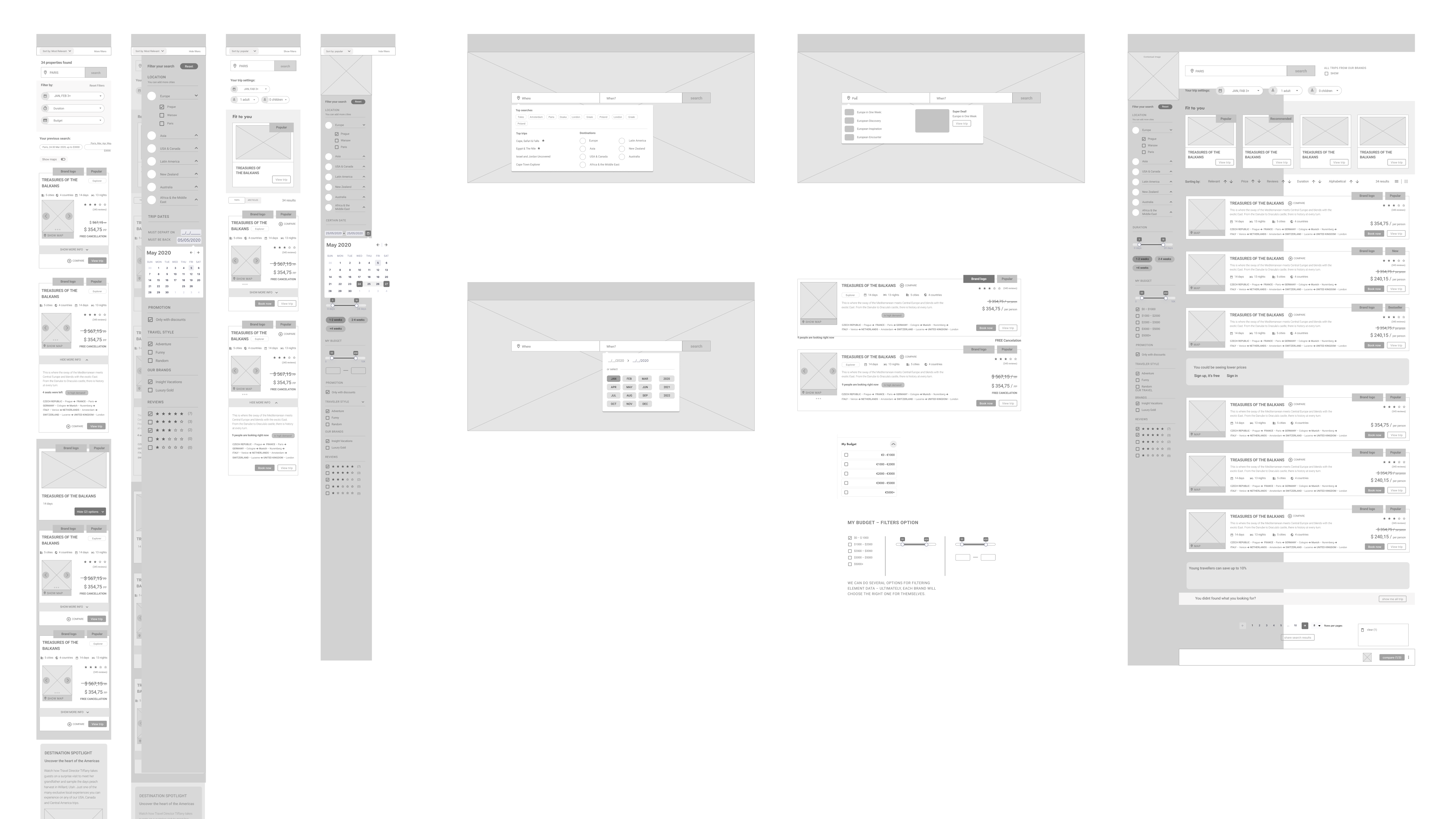 Mid-fidelity search results structure